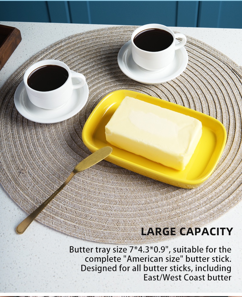 SWEEJAR Ceramic Cute Butter Dish Serving Tray butter container Butter