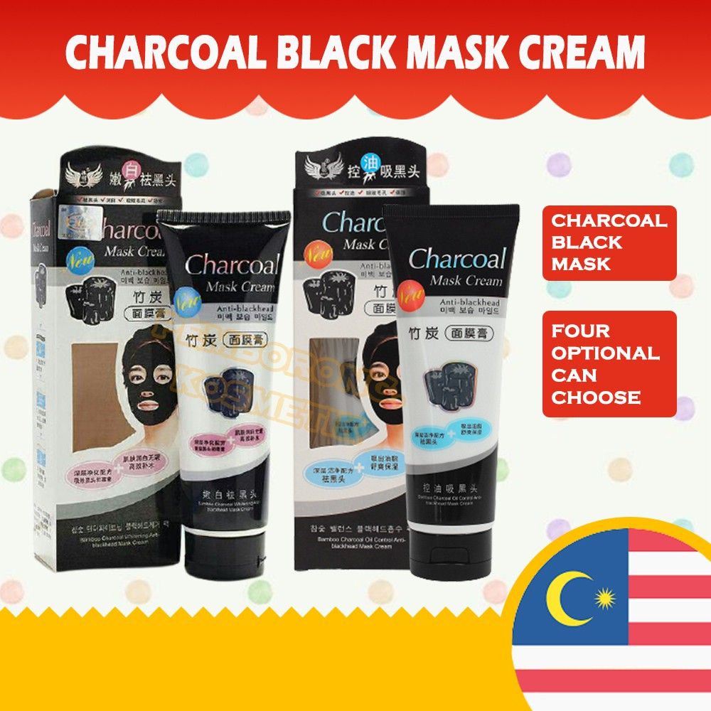 Mask Arang Hitam 130g 🖤 - Bersihkan Bintik Hitam & Pori