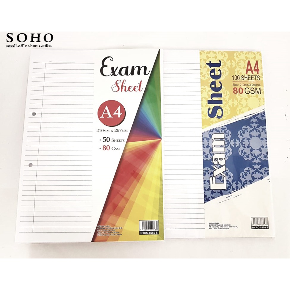 80 GSM A4 Exam Sheet (50sheet / 100sheet) Shopee Malaysia