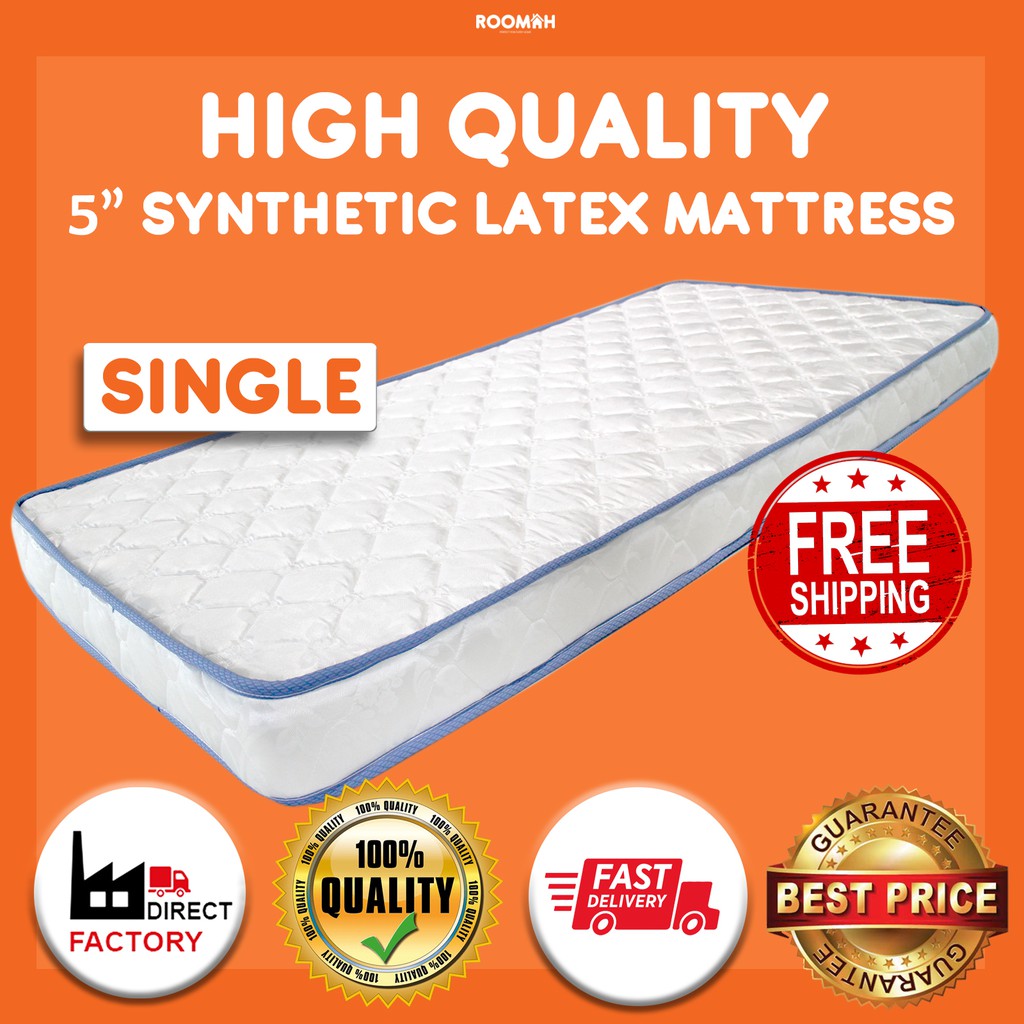 (Free Shipping) High Quality 5" Synthetic Latex Mattress (Single