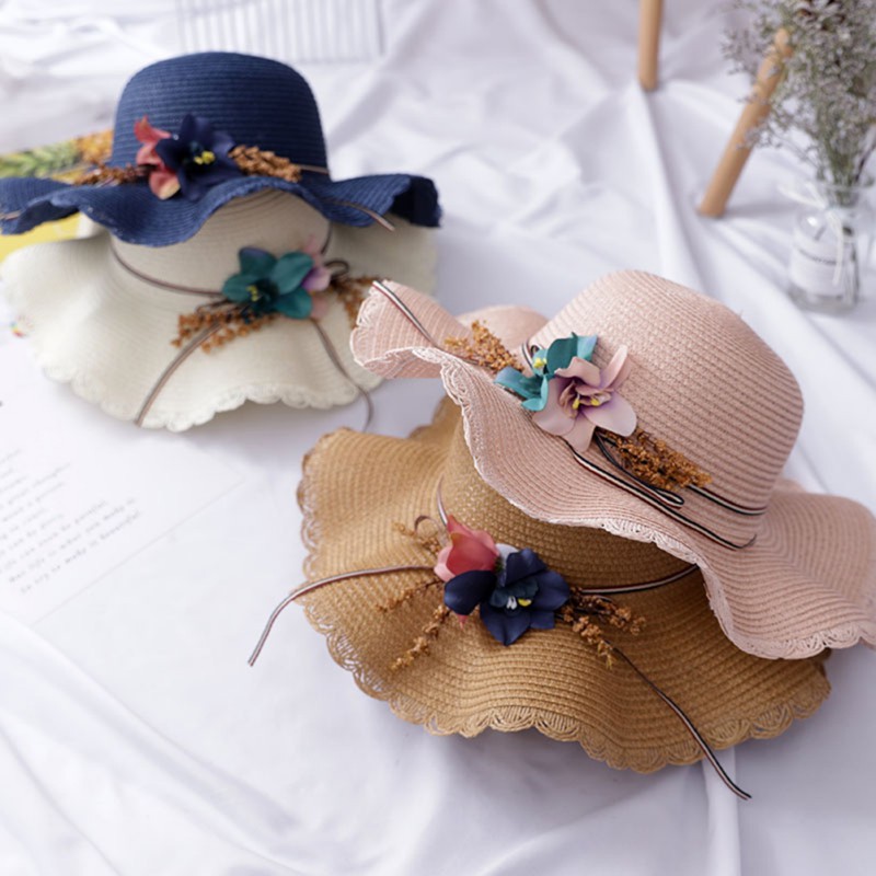 baby girl sun hats with flowers