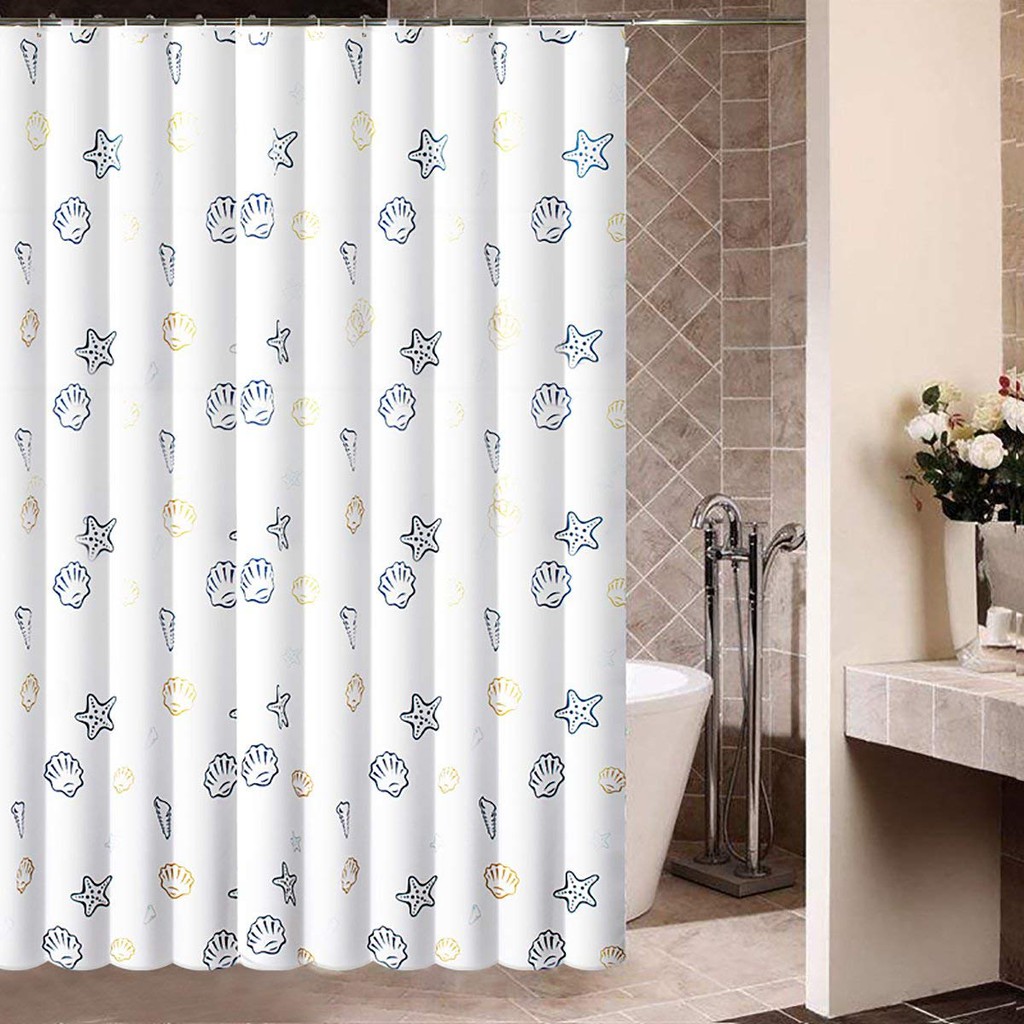 Oumi Ocean Seashells Polyester Fabric Water Repellent Shower