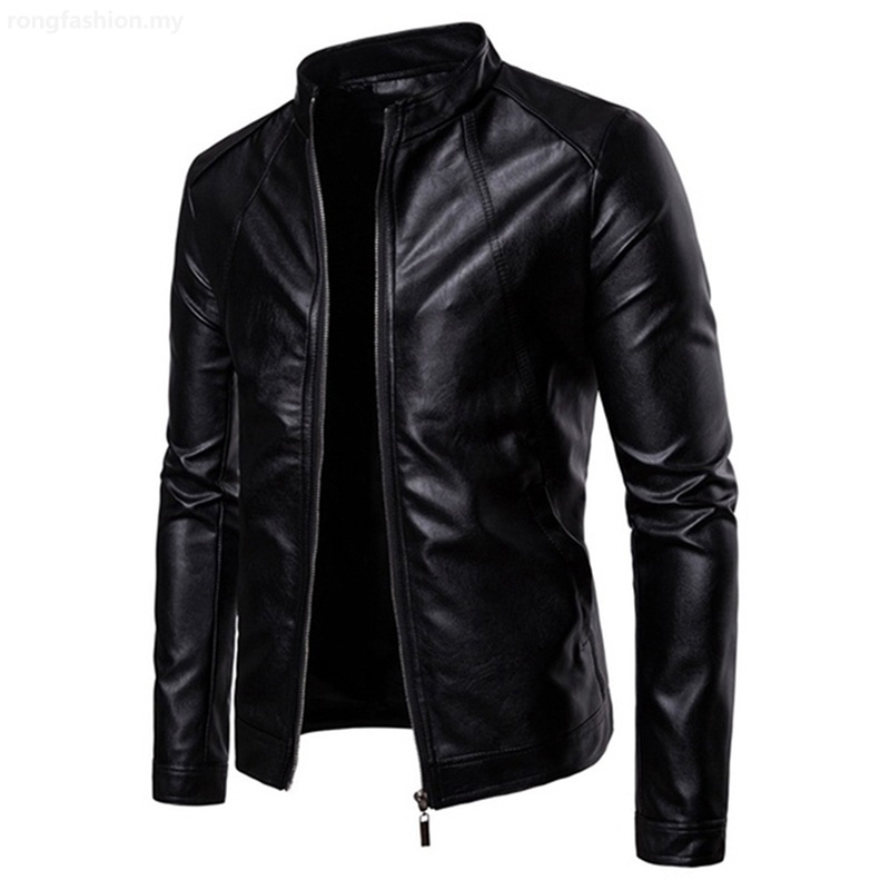 Men Leather Jacket Autumn Winter Fashion Motorcycle Style Male Business ...