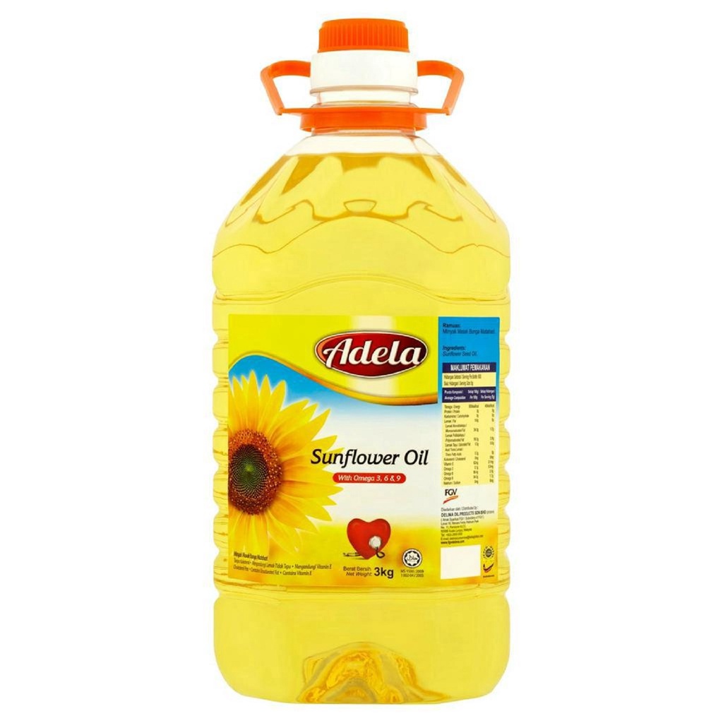 Adela Blended Sunflower Oil 3KG | Shopee Malaysia