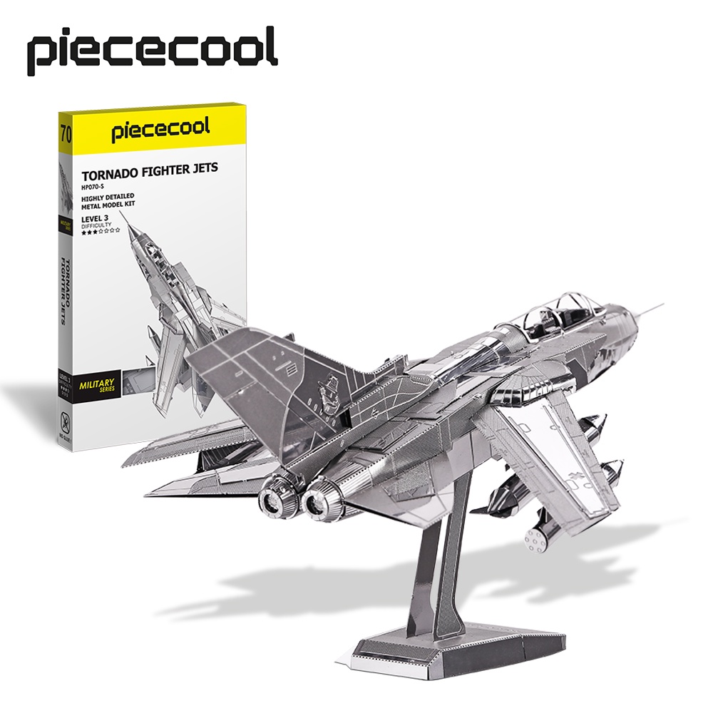 Piececool Tornado Fighter Jets Model 3D Metal Puzzles For Adults