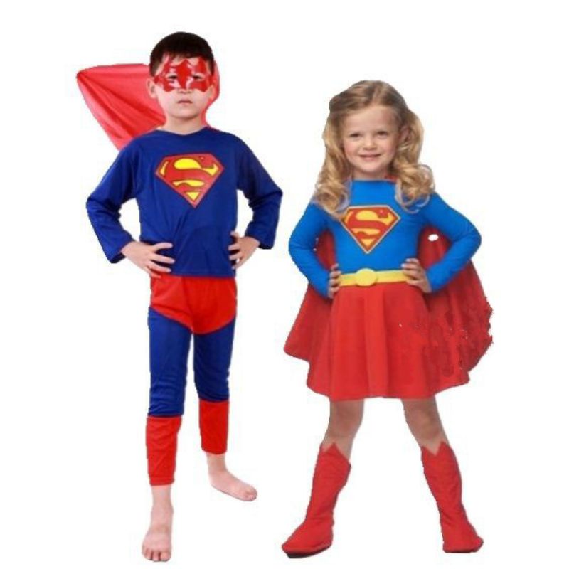 Superman and Supergirl Marvel Superhero Couple Costume Sets Shopee Malaysia