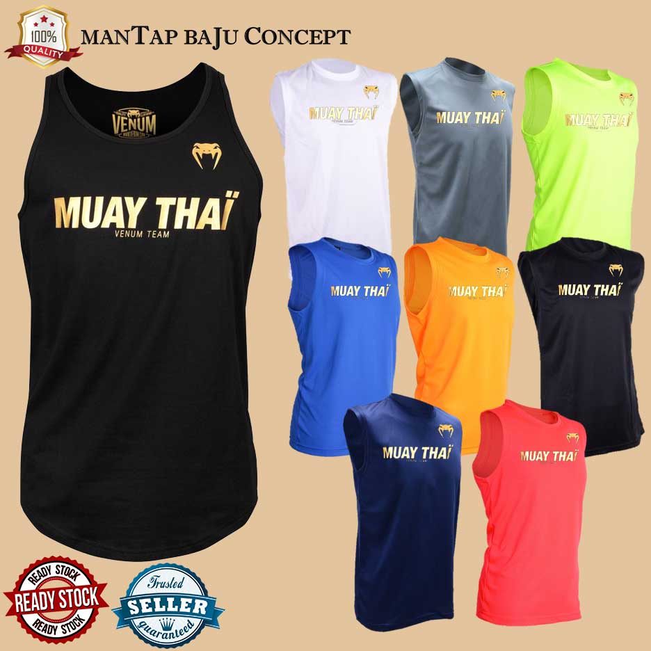 MUAY THAI VENUM TEAM SLEEVELESS JERSEY / MMA TSHIRT Boxing Thailand Martial Art Fighter Tiger Yant Fitness Gym Workout