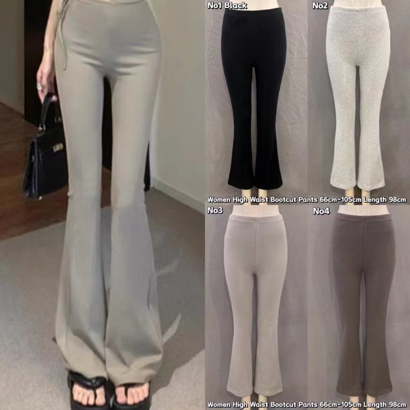 high waist pants bootcut seluar bootcut palazzo knitted fit to ml