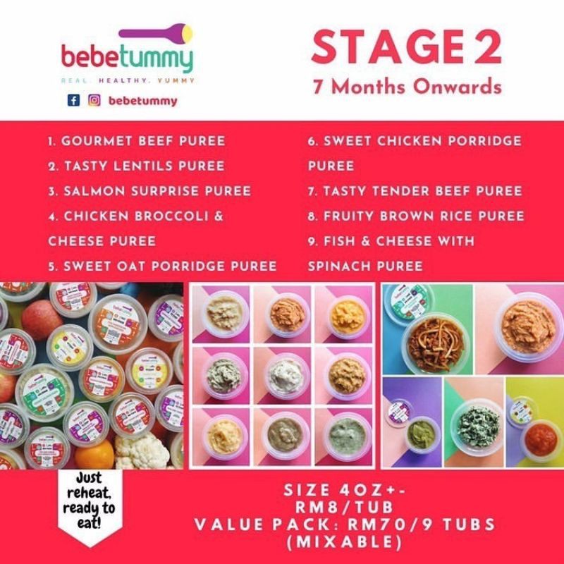 Ready Stock Cod Only Bebetummy Puree Stage 2 For 7m Puri Buah Sayuran Untuk Bayi Seawal Usia 7 Bulan Shopee Malaysia