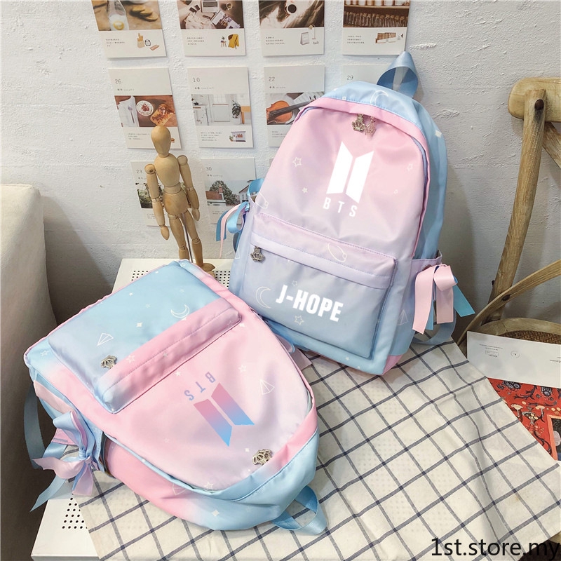 bts pink backpack