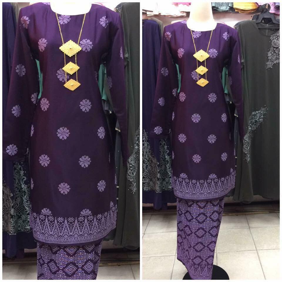  SZ 36 56 Baju  Kurung  Corak  Songket  Bunga Tabur Dark 