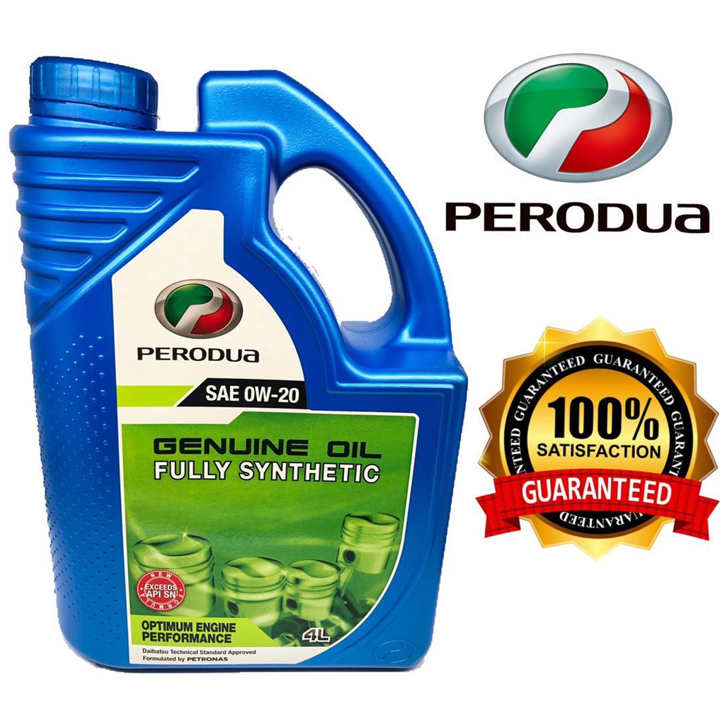ORIGINAL 100% PERODUA GENUINE FULLY SYNTHETIC OIL (4L) SAE 0W20 BEZZA 1