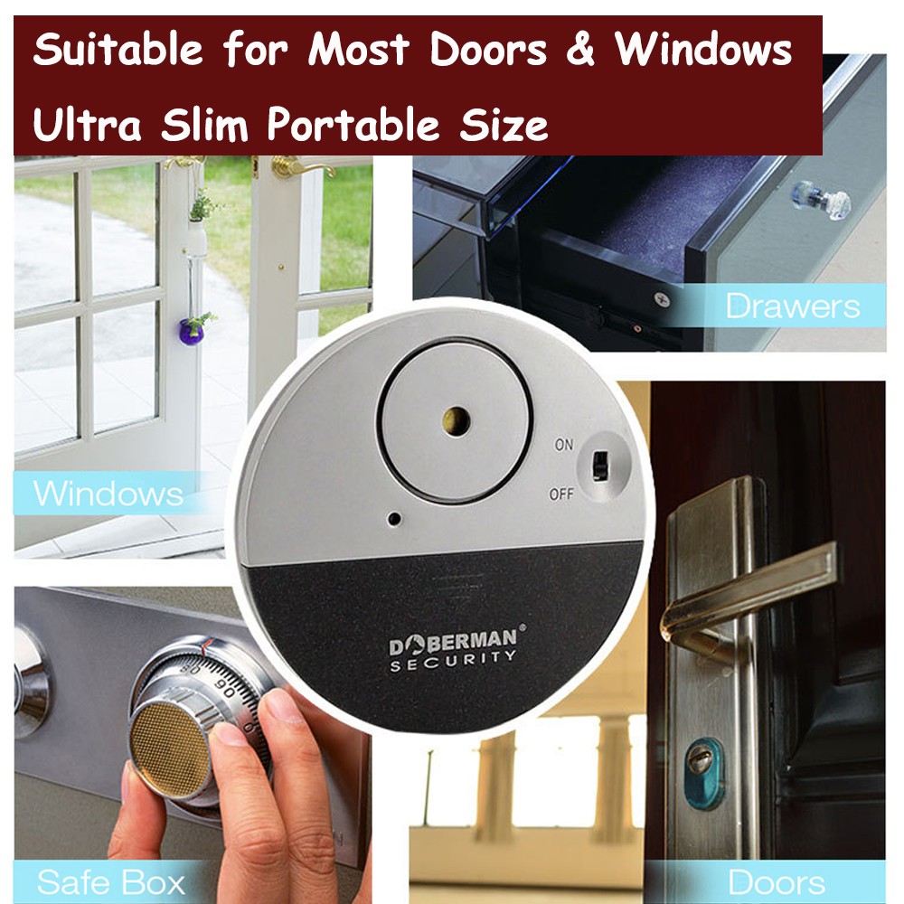 2 3x Doberman Security 100db Wireless Door Window Alert Sensor