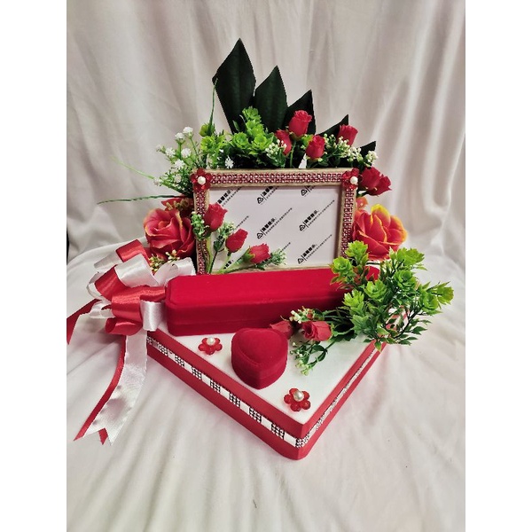 Buy Gubahan Hantaran Frame Mas Kahwin Bekas Rantai Tangan Bekas Cincin Sireh Junjung Fireredwhite Seetracker Malaysia