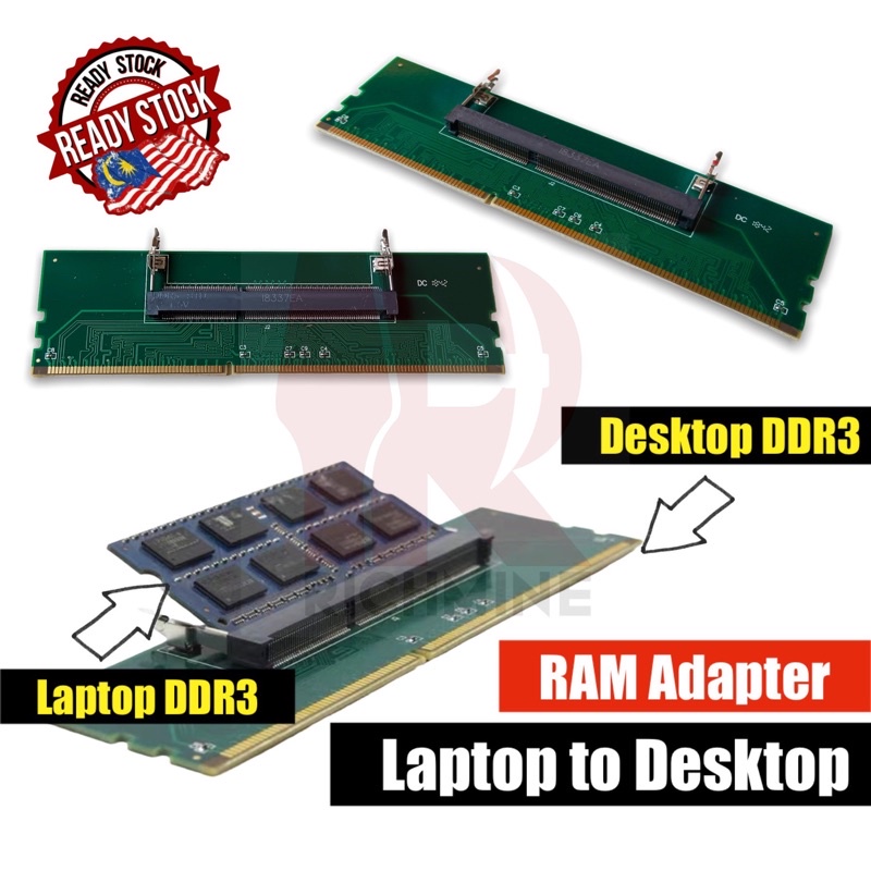 {ReadyStock} DDR3 RAM Laptop to Desktop Memory Adapter Expansion Card
