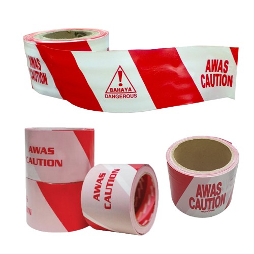 3" x 50M BARRICADE TAPE AWAS TAPE WARNING TAPE CAUTION TAPE Shopee