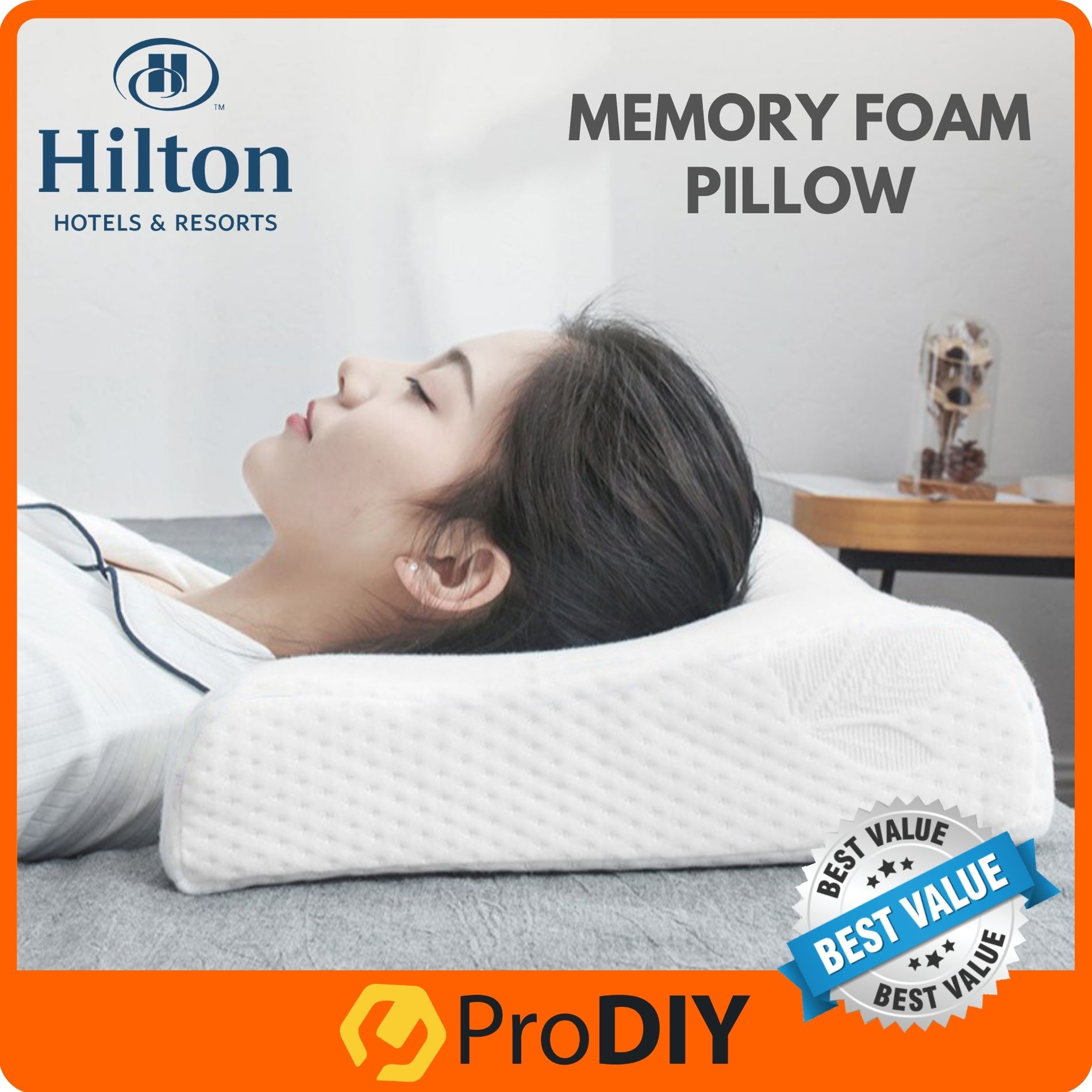 HILTON Memory Foam Latex Pillow Slow Recovery Neck Orthopedic Neck Pain Bantal Hotel