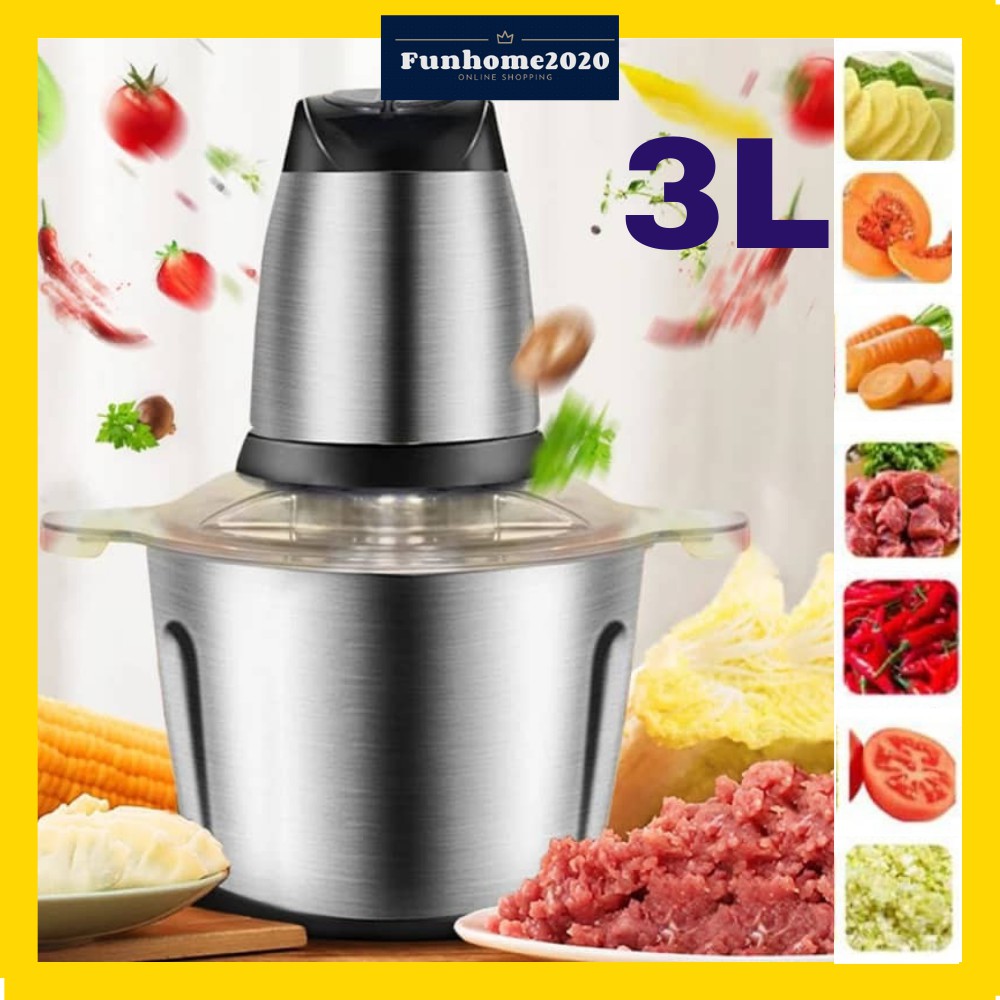 Funhome 3L stainless steel food mixer heavy duty blender kering machine food processor mixer stand PENGISAR mesin 肉碎搅碎机