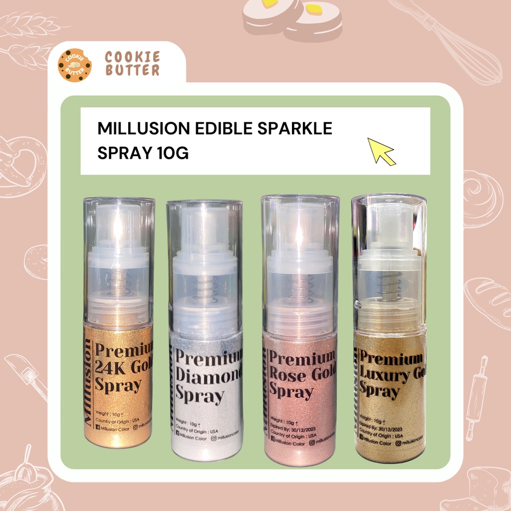 Millusion Premium Powder Dust 10G Spray Sparkling Glitter Food Coloring