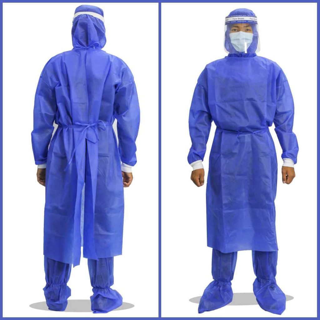 PPE FULL SET ( Isolation Gown + Face Shield + Head Cover + Boot Cover