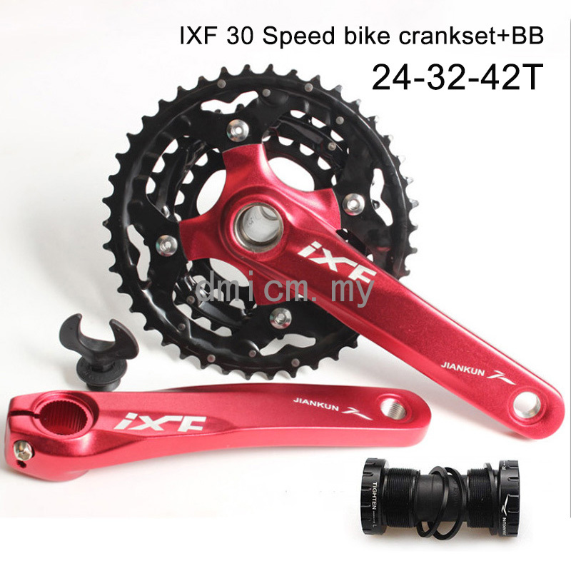 IXF MTB Bike Crankset BCD 104/64mm 24/32/42T Sprocket 3x10S Triple Speed with BB 
