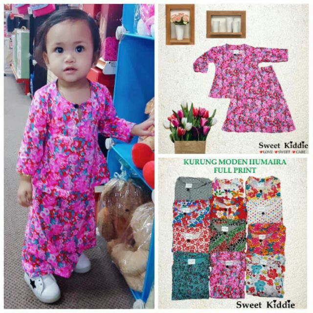  Baju  Kurung  Raya Budak Printed 6m 4y Baby  Girl  Muslimah 