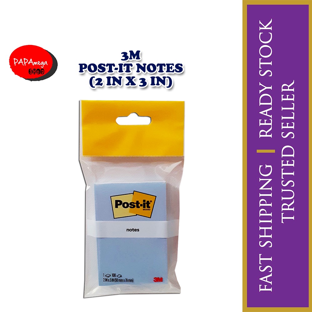 3M POST IT NOTES (2 IN X 3 IN)/100'S/BLUE Shopee Malaysia