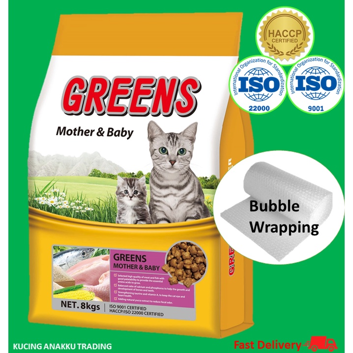 makanan kucing jenama greens