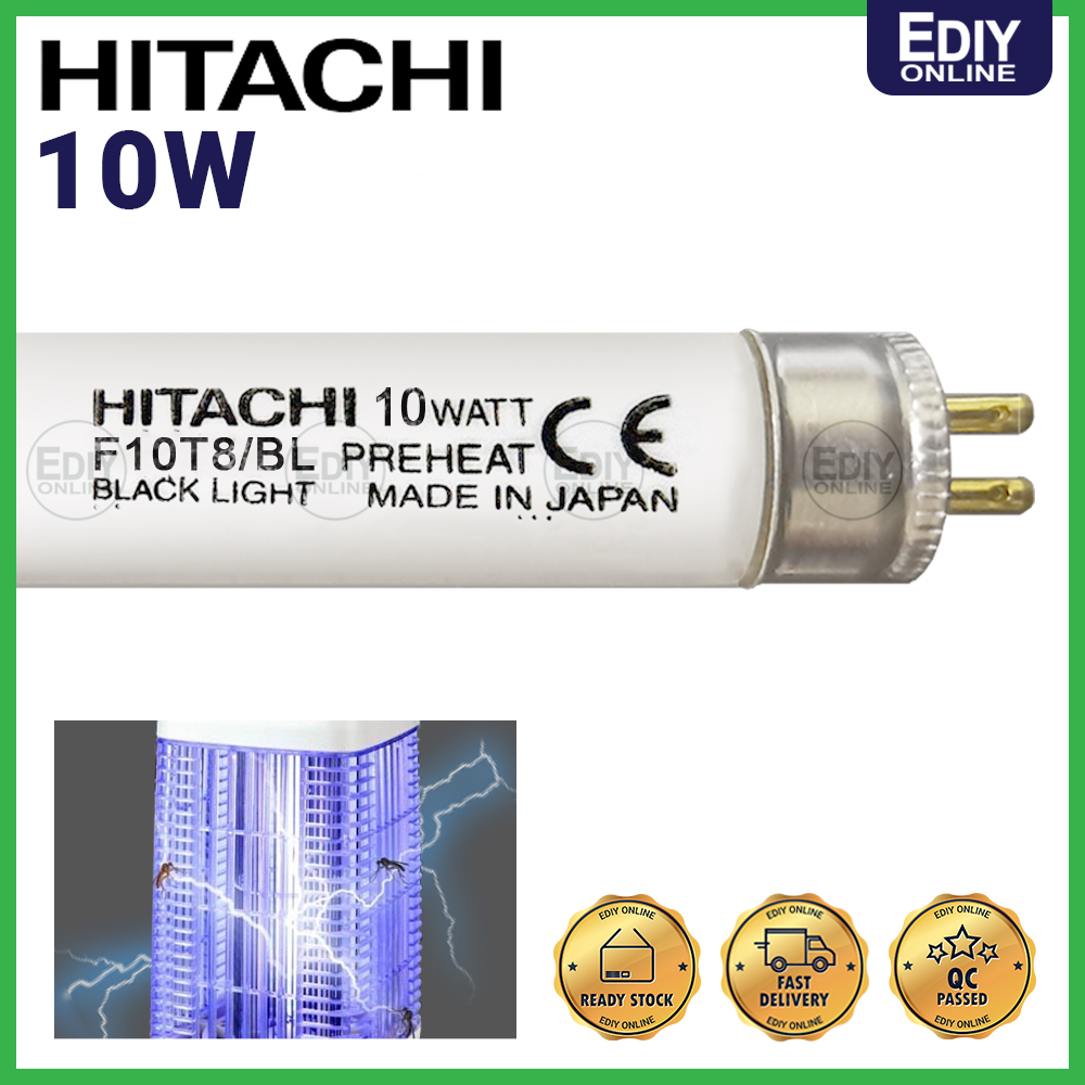 Hitachi F10T8/BL Made In Japan 10W Black Light UV Tube (1FT) Insect ...