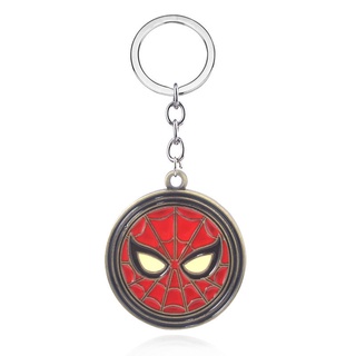 Marvel Avengers Spider-Man Logo Rotatable Alloy Key Chains Keychain Keyring 