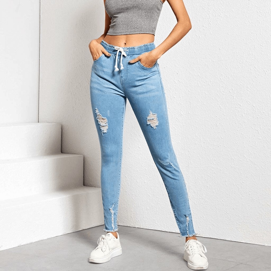 GUBA® Girls Skinny Jeans Denim Ripped Stretchy Jeggings Designer Pants Fashion Trousers 