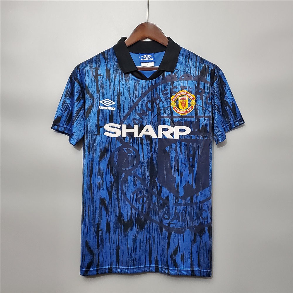 man united blue retro jersey