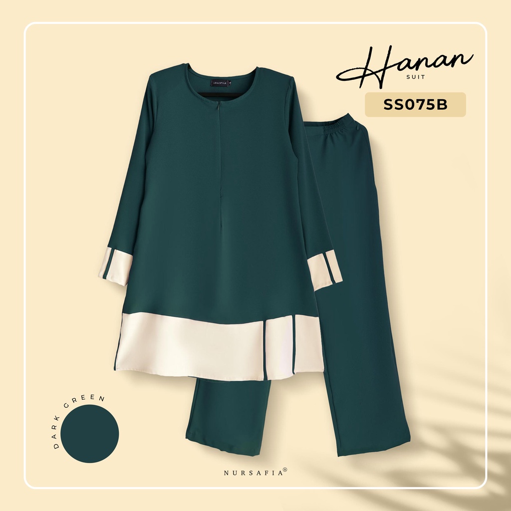 NURSAFIA HANAN SUIT, MUSLIM SUIT, BLOUSE+SELUAR, BLOUSE+PANTS