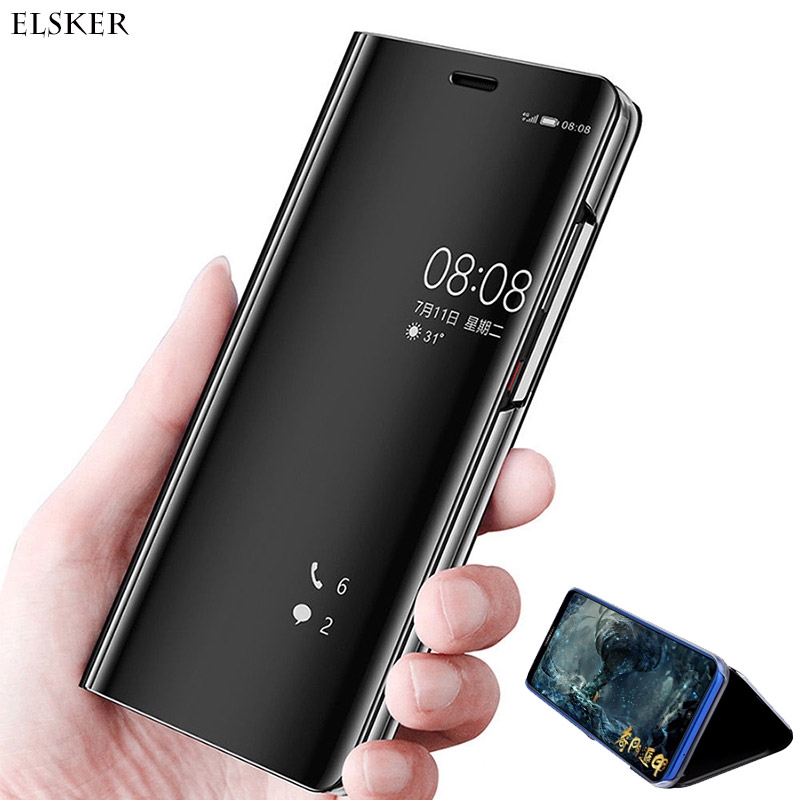 For Vivo Y15 Luxury Electroplating Pc Smart Clear View Mirror Case Vivo Y15 Flip Cover Casing Shopee Malaysia