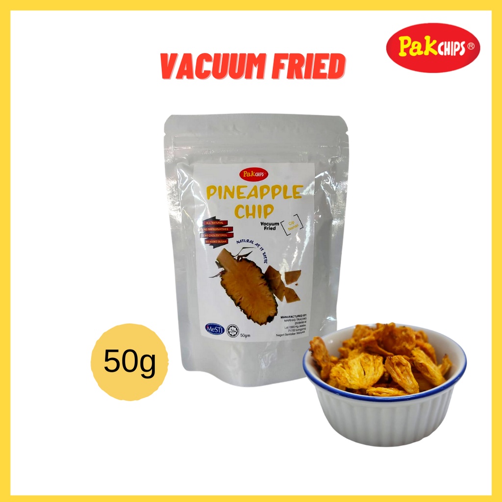 Pakchips Vacuum dried Pineapple Chips MD2 (1 pack 50g) kerepek nenas ...