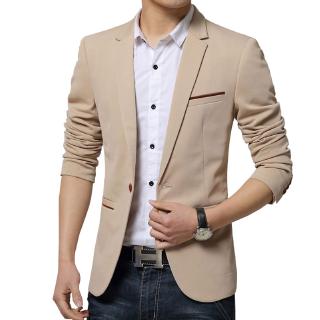 Fashion Mens Slim Fit One Button Single Blazer suit Jacket Wedding Office longsleeve jacket and coat 男士休闲单件西服