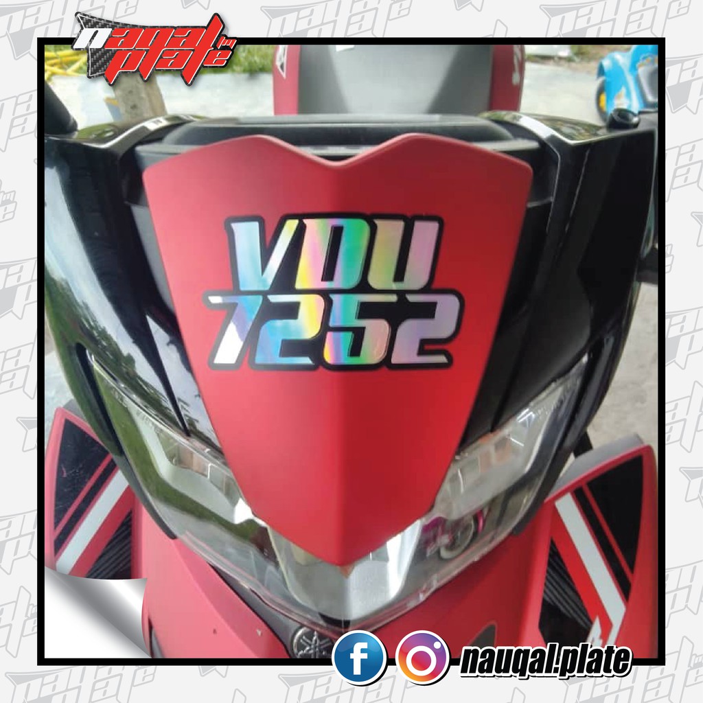 Nombor Plate Depan Pelbagai Font Color