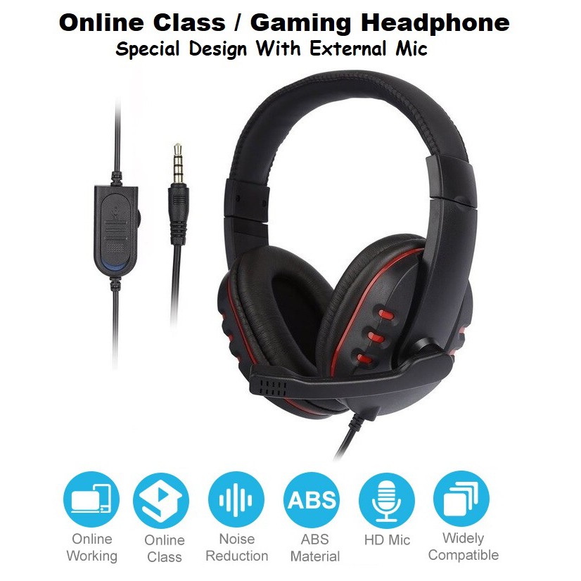 【Online Class/Gaming】Special Design Gaming Headphone With External Mic Support For Online Class And Gaming