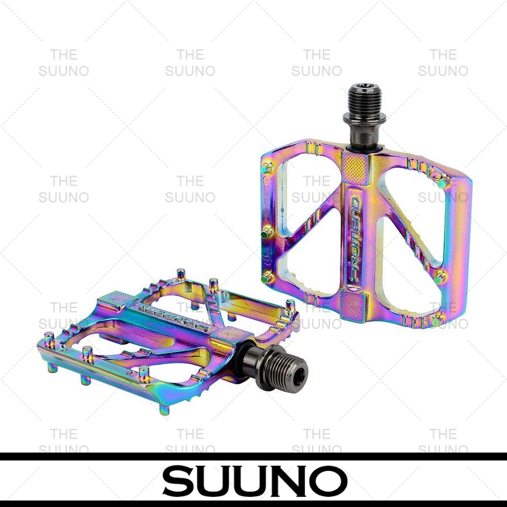PROMEND Rainbow 3 Bearings Bicycle Pedal Electroplat Ultralight Aluminum Alloy Double Side Anti-silp Nail Color Bike