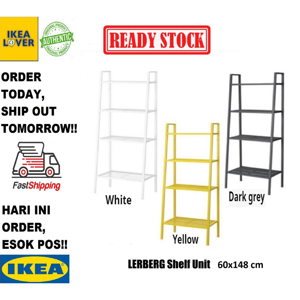 IKEA LERBERG Steel 4 Tiers Shelf Unit (60x148cm)(READY STOCK, Ship out