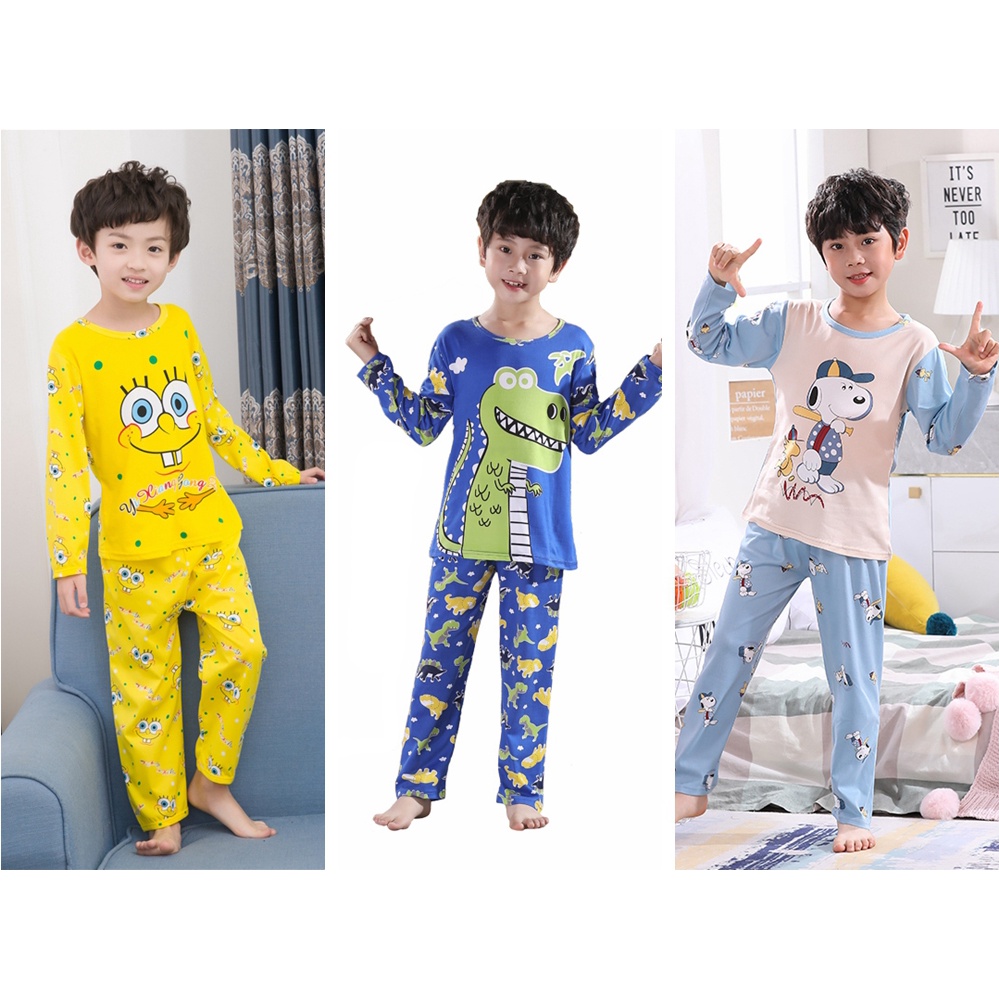 Kid's Pyjamas Boy Cartoon Pajamas Boys Fashion Kids Sleepwear Cute Children  Pajamas Kids Clothing Nightwear | Shopee Malaysia