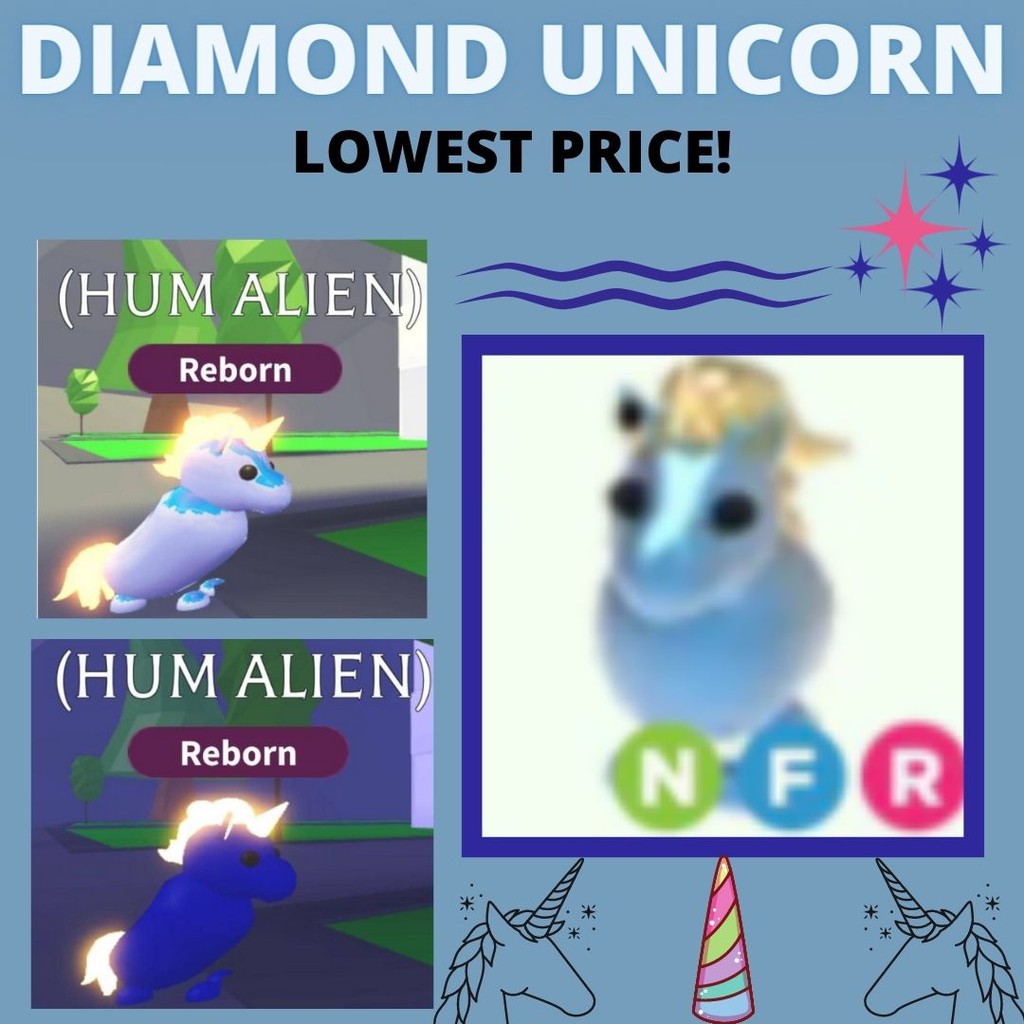 Adopt Me Diamond Unicorn Normal, Fly&Ride! Legendary! Shopee Malaysia