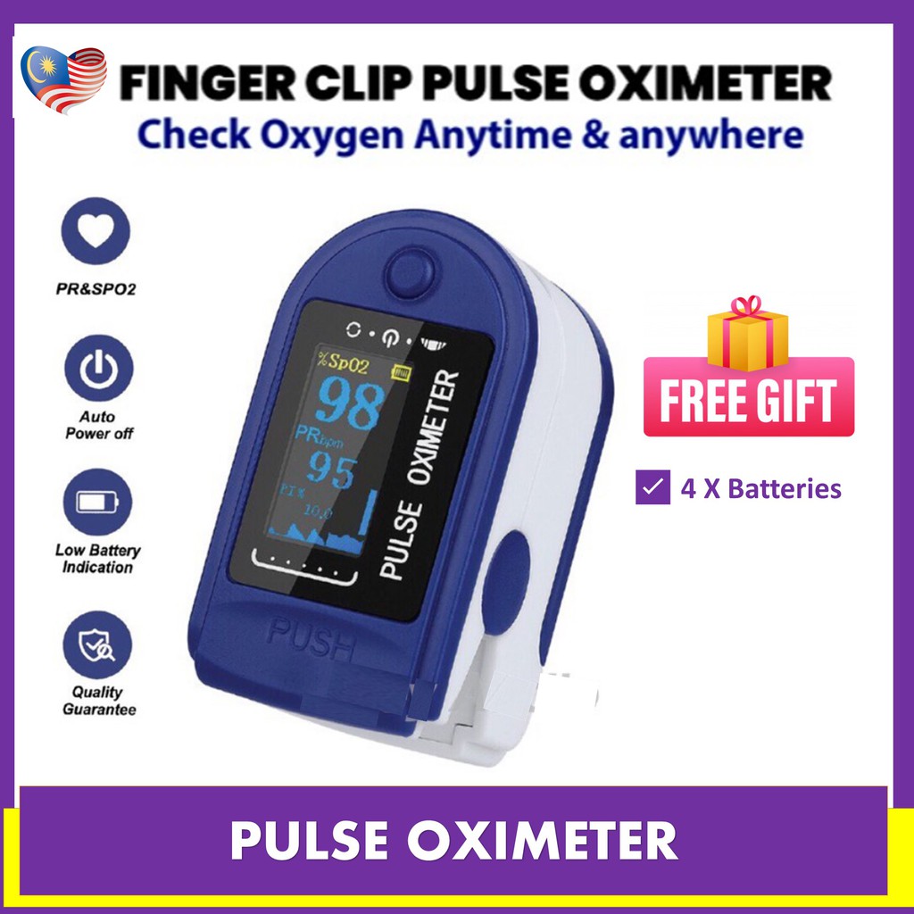 Cek Oksigen / Digital Finger Tip Pulse Oximeter @ Heart Rate BP Blood ...