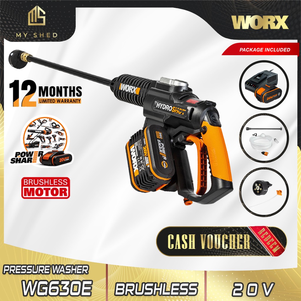 WORX WG630E 20V PowerShare Cordless Brushless Hydroshot Portable