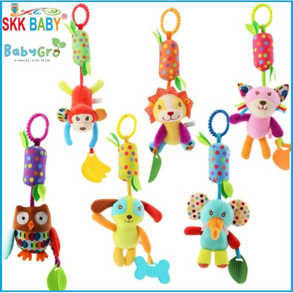 Babygro SKK Baby Plush Rattle Ring Bell Crib Bed Stroller Hanging Animal Toys**Ready Stock**