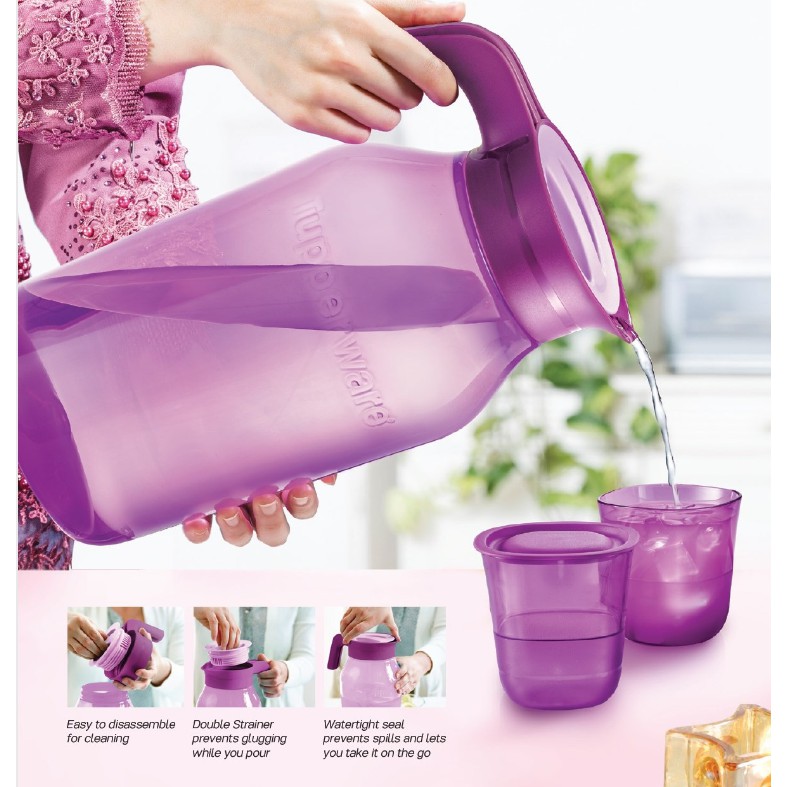 Tupperware Universal Jar Pitcher 4.5L / Crystalline Short Glass 230ml / Serving Tray