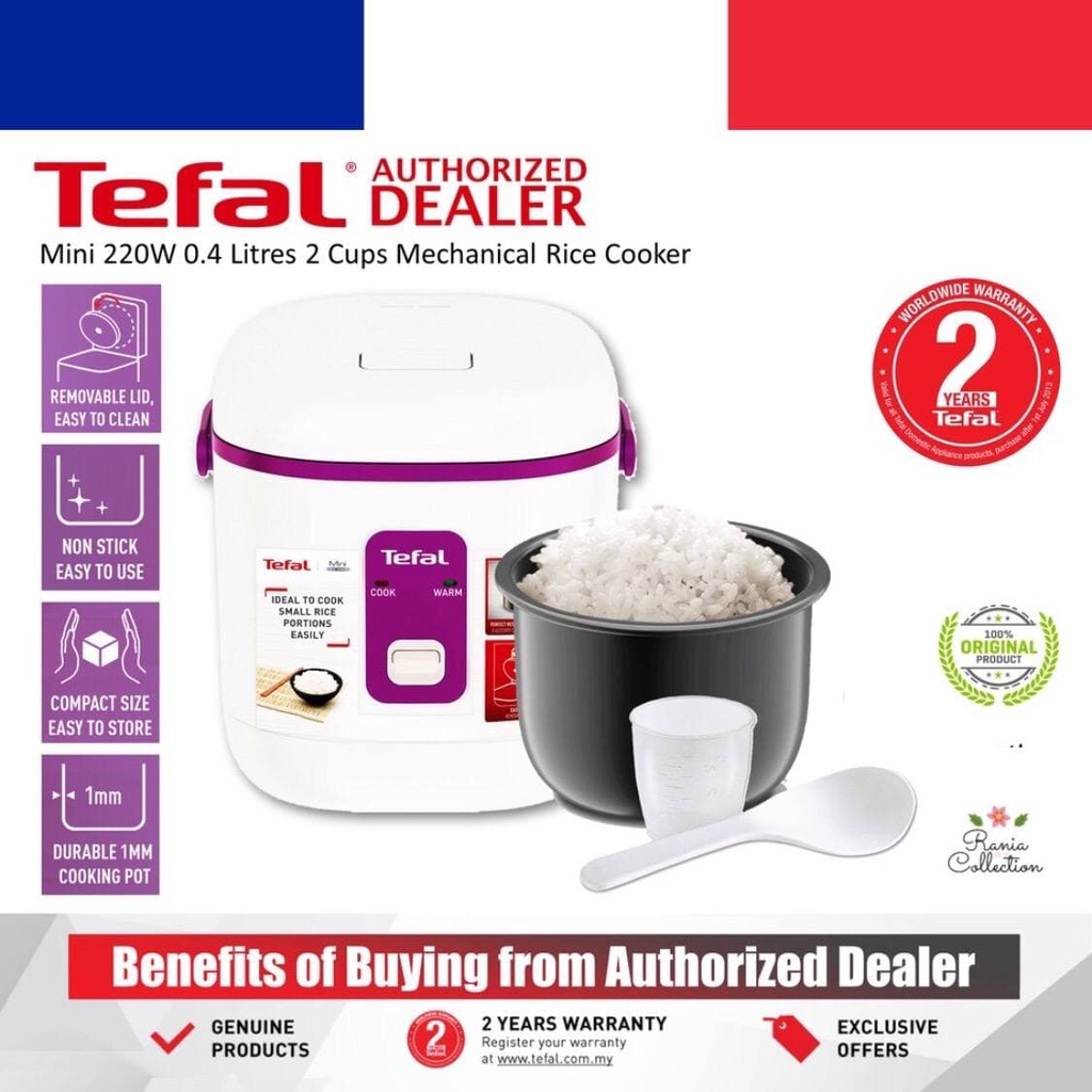 Tefal Mini 220W 0.4 Litres 2 Cups Mechanical Rice Cooker RK1721