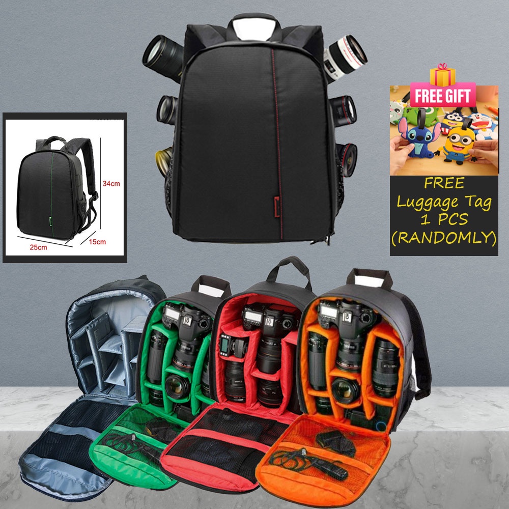 READY STOCK Water Resistant DSLR Camera And Laptop Backpack /Travel College Student Bag beg