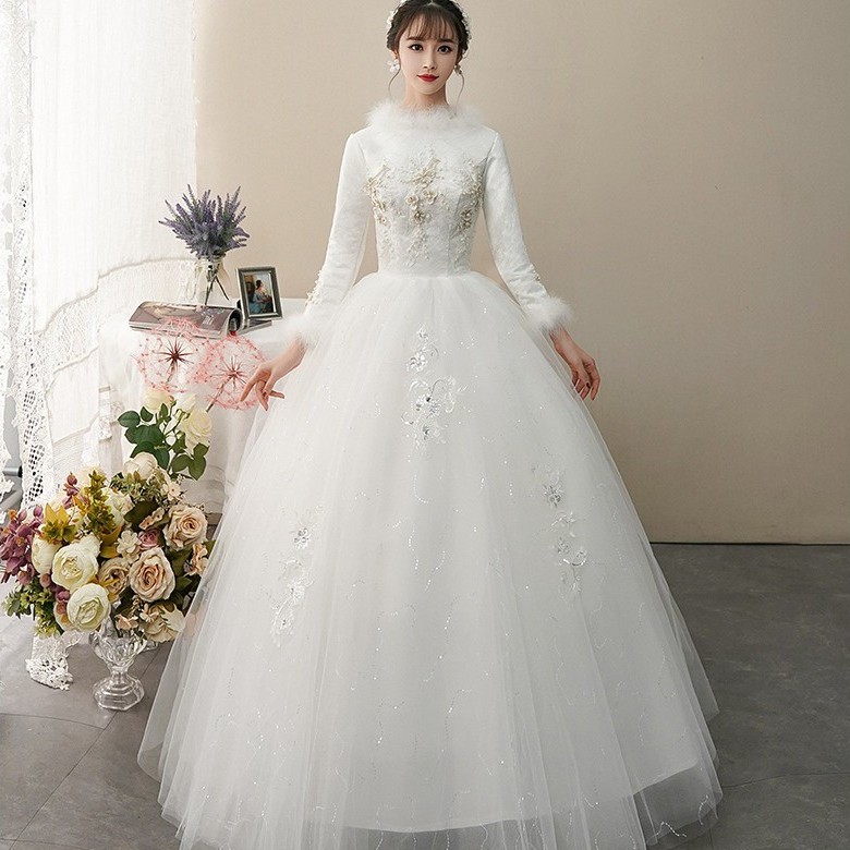 Beaunique Spring Golden Flower Pearl Design Gaya Wanita Baju Pengantin Terkini