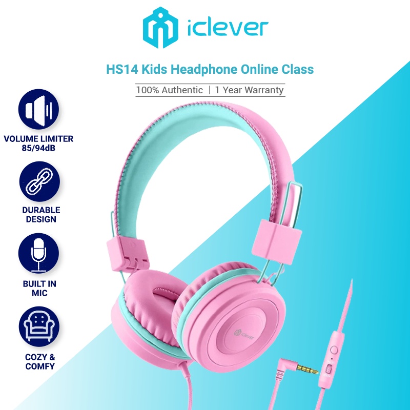 iClever HS14 kids Headphone kids Wired headfone H with mic alat dengar